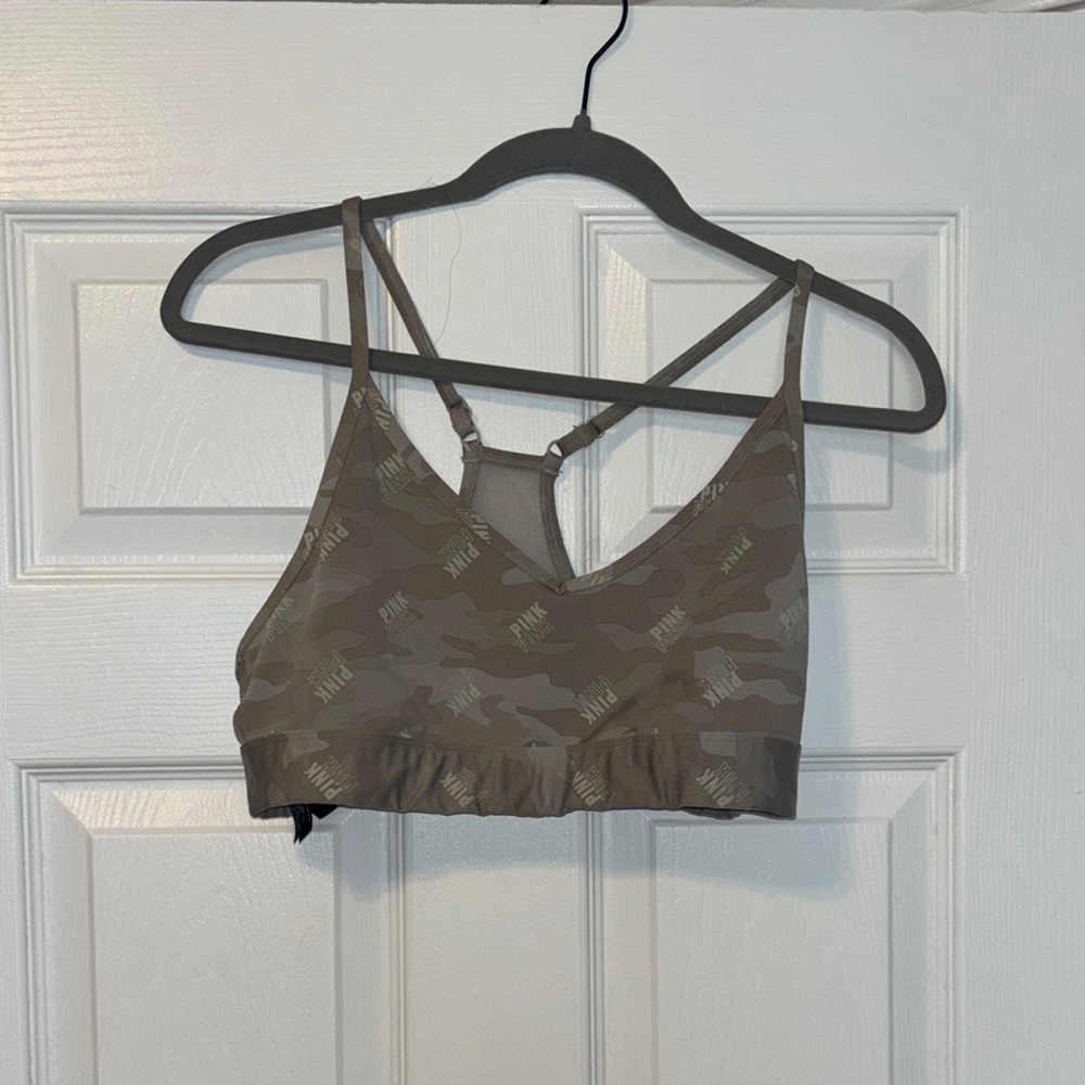 PINK Victoria's Secret Brown Sports Bra with Racerback